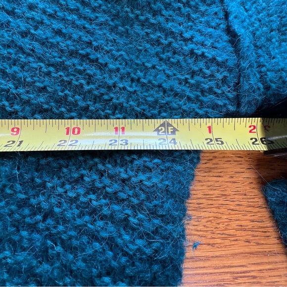⭐️ Free People All Mine V Neck Slouchy Alpaca Teal Blue Green Sweater MEDIUM - Picture 12 of 15